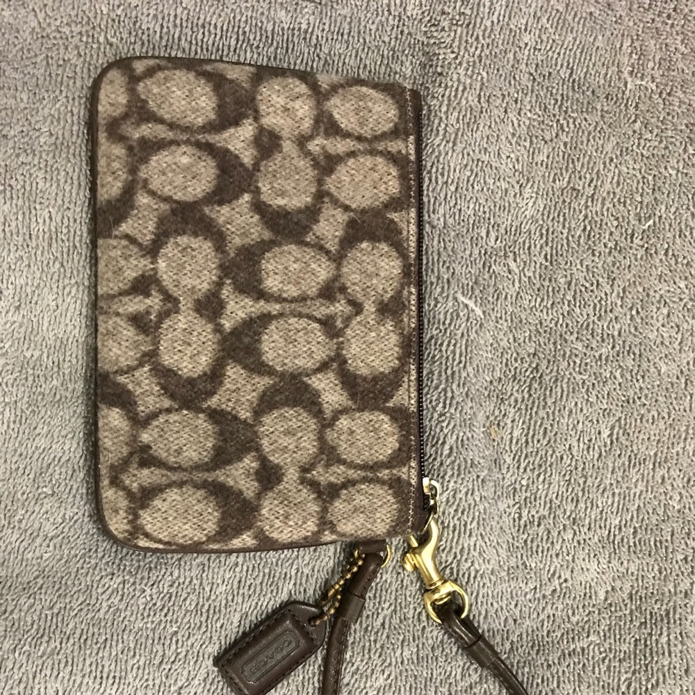 Coach vintage wool wristlet